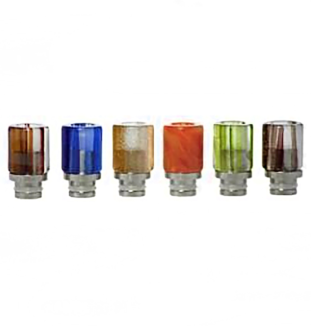 No image set Colorful Glass & SS Hybrid Wide Bore 510 Drip Tip