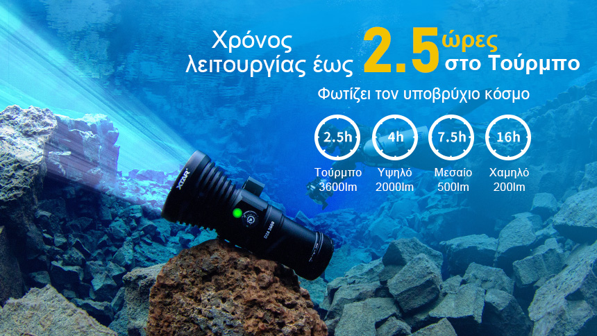 XTAR D28 3600 Diving Flashlight slider02