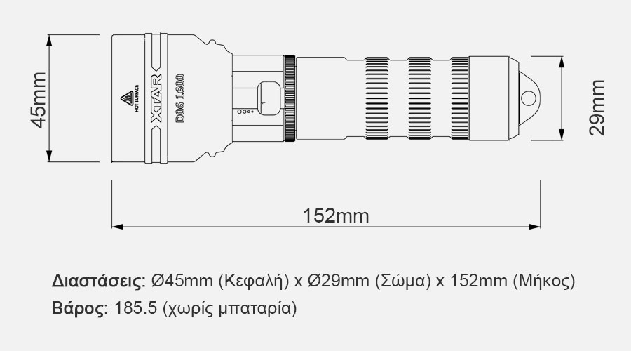 XTAR D06 1600 Diving Flashlight slider11