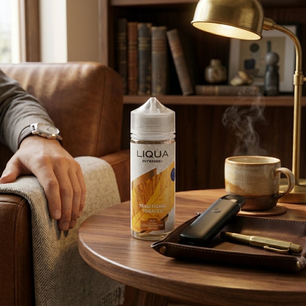 Liqua 10/120ml Traditional Tobacco Intense + Bottle flavorshot/Replacesmoke