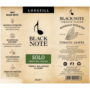 Black Note Solo 20ml to 60ml Flavor Shots Υγρό Αναπλήρωσης για ηλεκτρονικό τσιγάρο