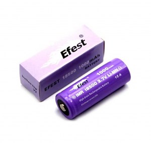 EFEST IMR 18500 1000mah 15A Button Top μπαταρία για ηλεκτρονικό τσιγάρο