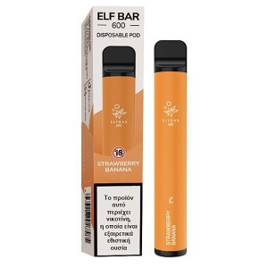 ELF BAR 600 18MG 2ML STRAWBERRY BANANA Ηλεκτρονικό τσιγάρο μιας χρήσης