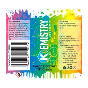 Flavorshot Kemistry Peach Cobbler n Cream 18ml/60ml bottle flavor