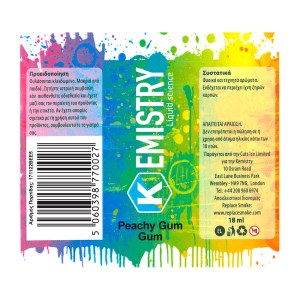 Flavorshot Kemistry Peachy Gum Gum 18ml/60ml bottle flavor