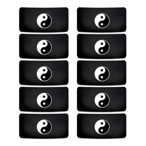 Vape Band Black Ying-Yang Logo 22 to 26mm (10pcs) Προστατευτικό δαχτυλίδι σιλικόνης για ατμοποιητή ηλεκτρονικού τσιγάρου