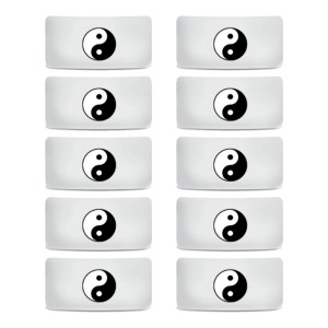 Vape Band White Ying-Yang Logo 22 to 26mm (10pcs) Προστατευτικό Δακτυλίδι σιλικόνης για ατμοποιητές