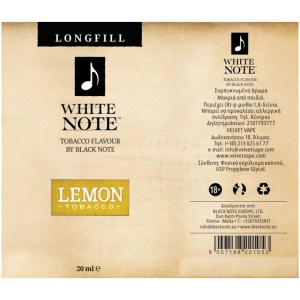 White Note Lemon Tobacco 20ml to 60ml Flavor Shots Υγρά Αναπλήρωσης για ηλεκτρονικό τσιγάρο